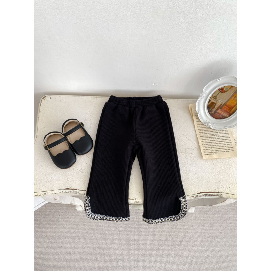 3M-4Y Toddler Girls Fleece Slit Trousers  Girls Clothes   