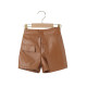 2-7Y Toddler Girls PU Leather Casual Shorts  Girls Fashion Clothes   