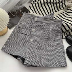 4-12Y Kids Girls Houndstooth Elasticated High Waist Shorts  Clothing Kidswear   