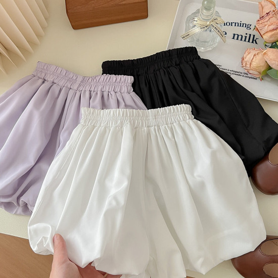 18M-7Y Toddler Girl Lantern Solid Color Shorts Cute Toddler Girl Clothes    