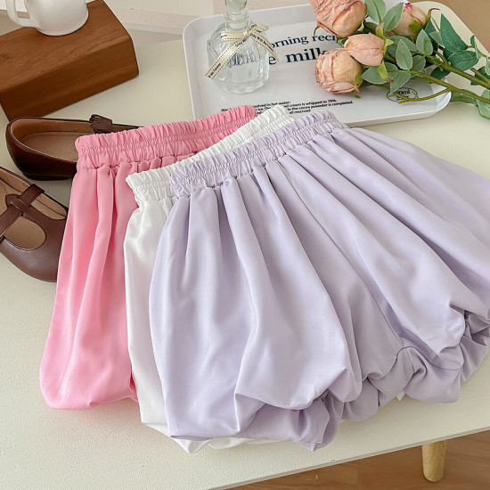 18M-7Y Toddler Girl Lantern Solid Color Shorts Cute Toddler Girl Clothes    