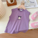 18M-7Y Toddler Girl & Boy  Sleeveless Cartoon Print Round Neck Top  Toddler Clothing   