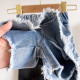 18M-7Y Toddler Girl Solid Color Hole Denim Shorts Girl  Boutique Clothing   