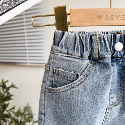18M-7Y Toddler Girl Solid Color Hole Denim Shorts Girl  Boutique Clothing   