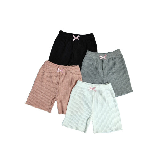 4-Pack 18M-6Y Toddler Girls Solid Color Ribbed Shorts  Girls Clothes   
