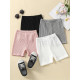 4-Pack 18M-6Y Toddler Girls Solid Color Ribbed Shorts  Girls Clothes   