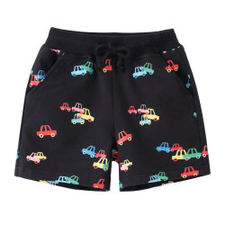 2-7Y Toddler Girl & Boy Cartoon Car Print Casual Shorts  Children Clothing   