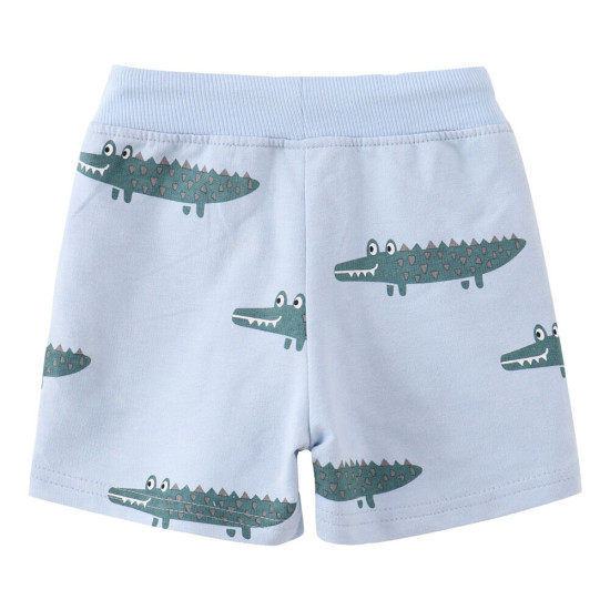 18M-7Y Toddler Girl & Boy Cartoon Crocodile Print Lace-Up Shorts  Children Clothing   