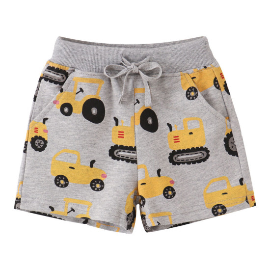 18M-7Y Toddler Girl & Boy Cartoon Engineering Car Print Shorts  Children's Clothing   