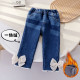 12M-6Y Toddler Girls Button Bow Fleece Flared Jeans Or Leggings  Girls Fashion Clothes   