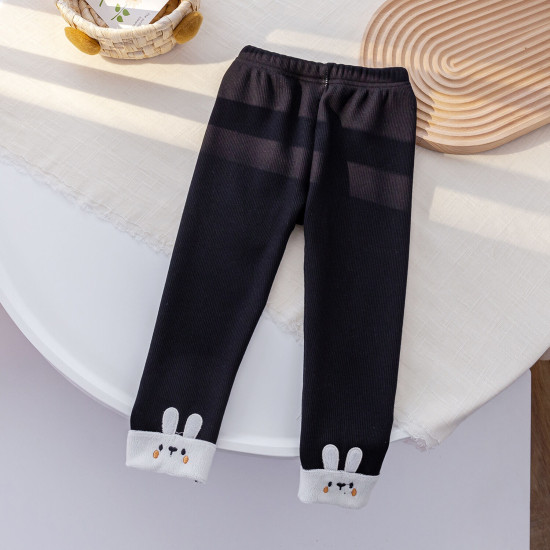 12M-6Y Toddler Girls Button Bow Fleece Flared Jeans Or Leggings  Girls Fashion Clothes   