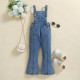 3-8Y Kids Girls Suspender Denim Flared Pants  Kids Boutique Clothing   