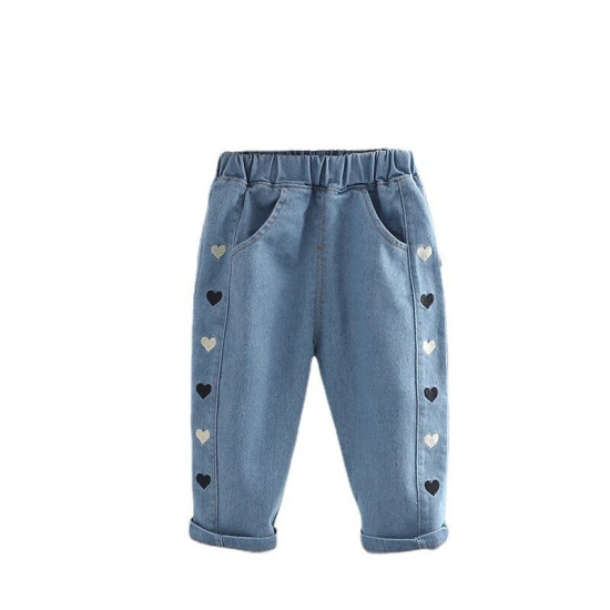 9M-5Y Toddler Girls Love Heart Bow Jeans  Girls Clothes   