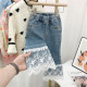 18M-7Y Toddler Girls Lace Trim Denim Flared Pants  Girls Fashion Clothes   