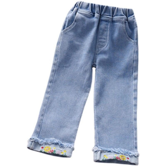 18M-7Y Toddler Girls Embroidered Floral Jeans  Girls Fashion Clothes   