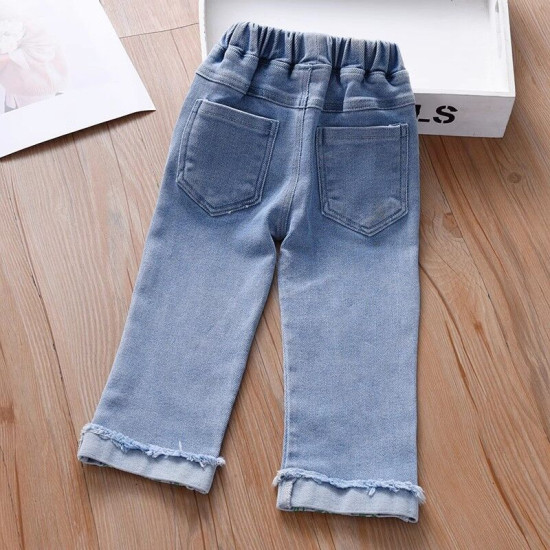 18M-7Y Toddler Girls Embroidered Floral Jeans  Girls Fashion Clothes   