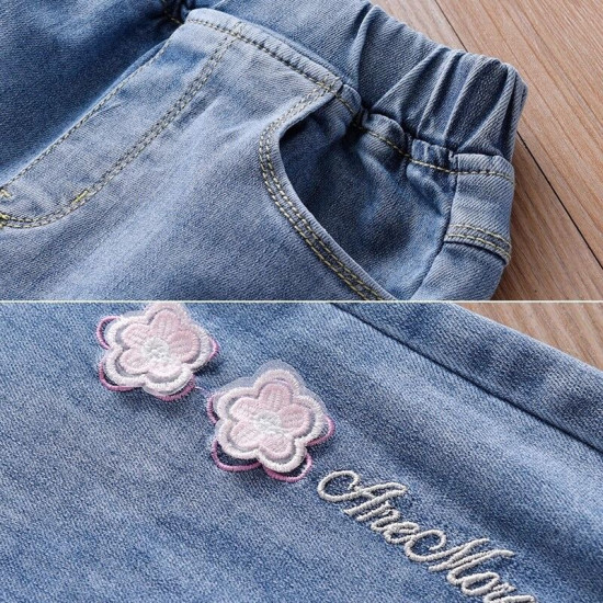 18M-7Y Toddler Girls Floral Casual Wide Leg Jeans  Girls Fashion Clothes   