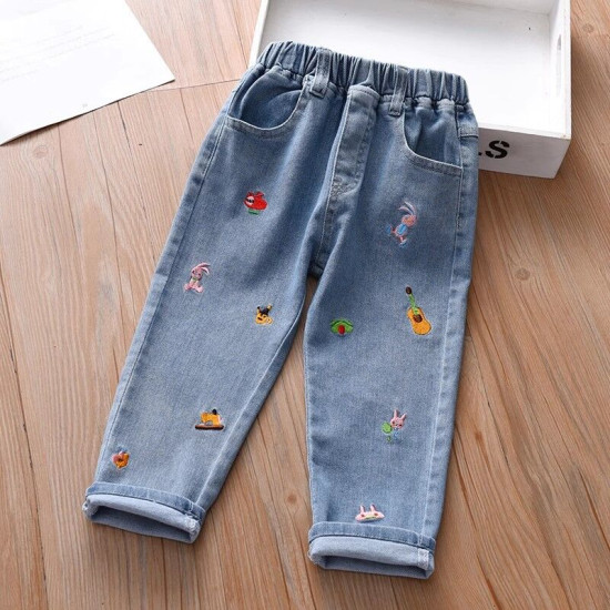18M-7Y Toddler Girls Embroidered Jeans  Girls Fashion Clothes   