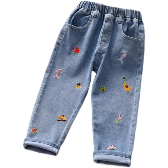 18M-7Y Toddler Girls Embroidered Jeans  Girls Fashion Clothes   