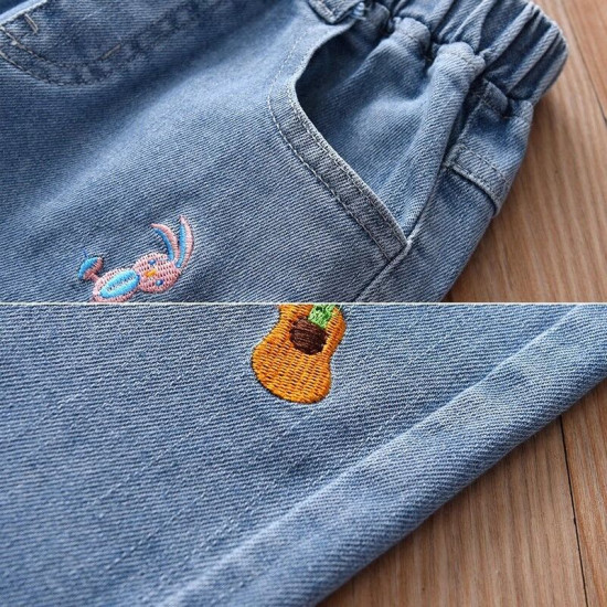 18M-7Y Toddler Girls Embroidered Jeans  Girls Fashion Clothes   