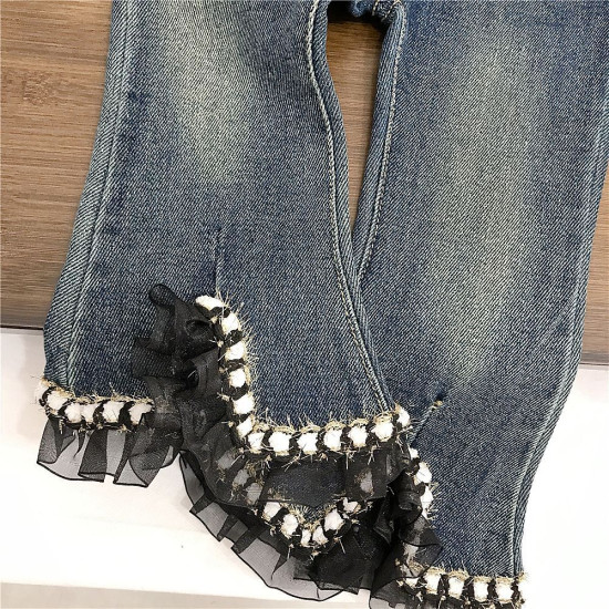 9M-6Y Toddler Girls Stretch Slit Flared Jeans  Girls Clothes   