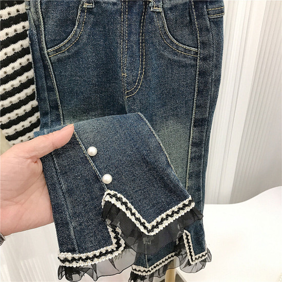 9M-6Y Toddler Girls Stretch Slit Flared Jeans  Girls Clothes   