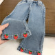 18M-7Y Toddler Girls Strawberry Flared Jeans  Girls Fashion Clothes  