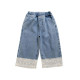 18M-7Y Toddler Girls Lace Denim Wide Leg Pants  Girls Fashion Clothes   