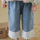 18M-7Y Toddler Girls Lace Denim Wide Leg Pants  Girls Fashion Clothes   