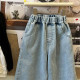 18M-7Y Toddler Girls Lace Denim Wide Leg Pants  Girls Fashion Clothes   