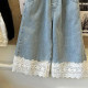 18M-7Y Toddler Girls Lace Denim Wide Leg Pants  Girls Fashion Clothes   