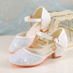 Girls Sequin Crystal Princess Shoes Dress Matching   