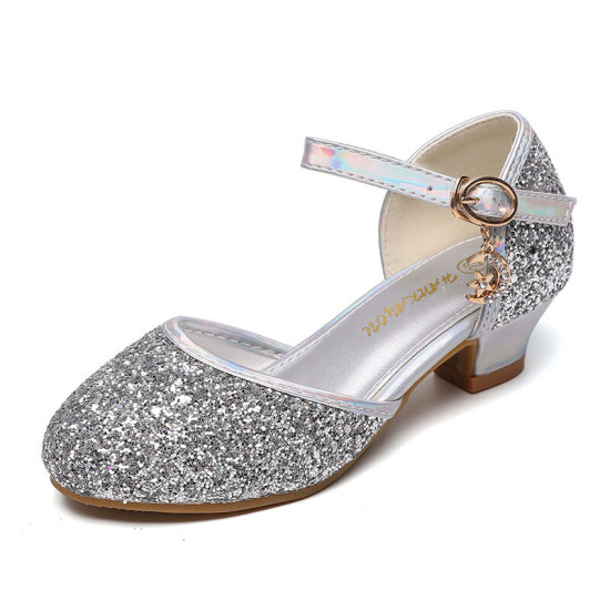 Girls Sequin Crystal Princess Shoes Dress Matching   
