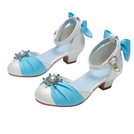 Performance Crystal High-Heeled Leather Shoes Princess Shoes For Girls   