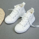 Fashionable Casual Lace-Up High-Top Canvas Shoes For Kids  Accessories   