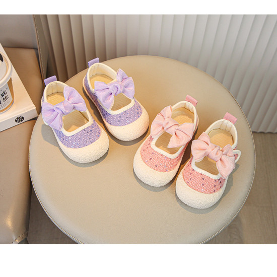 Toddler Girls Bow Canvas Shoes  Accessories   