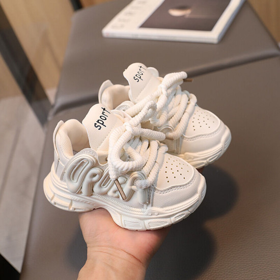 Kids Sport Eyelets Lace-Up Breathable Sneakers  Kids Shoes   