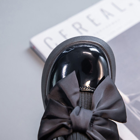 Kids Girls Bow Leather Shoes  Kids Accessories   