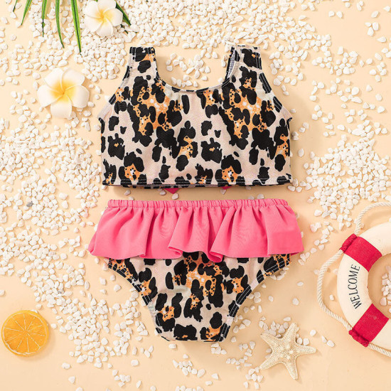 9M-5Y Toddler Girls Leopard Print Bikini Two Piece Swimsuit Set  Girls Clothes   