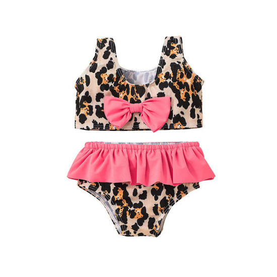 9M-5Y Toddler Girls Leopard Print Bikini Two Piece Swimsuit Set  Girls Clothes   