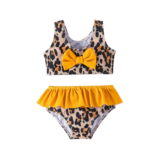 9M-5Y Toddler Girls Leopard Print Bikini Two Piece Swimsuit Set  Girls Clothes   