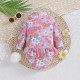 9M-5Y Toddler Girls Floral Long Sleeve One Piece Swimsuit  Girls Clothes   