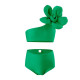 2-12Y Kids Girls Solid Color Three-Dimensional Flower Split Swimsuit  Clothing Kidswear   