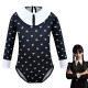 3-9Y Toddler Girl Cartoon Print Lapel Long-Sleeved One-Piece Swimsuit  Clothing Kidswear   