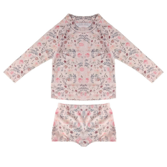 18M-6Y Toddler Girl & Boy Swimwear & Beachwear Sets Long-Sleeved Printed Top And Shorts  Children'S Clothing   