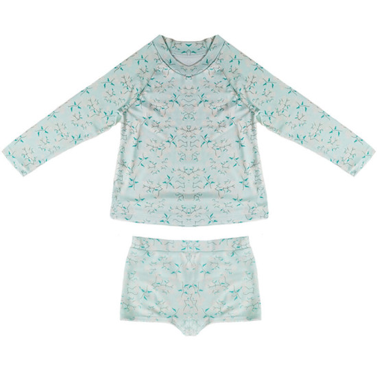 18M-6Y Toddler Girl & Boy Swimwear & Beachwear Sets Long-Sleeved Printed Top And Shorts  Children'S Clothing   