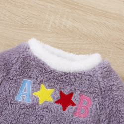 12M-5Y Unisex Star Letter Embroidery Plush Sets  Toddler Boutique Clothing   