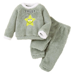 12M-5Y Unisex Star Letter Embroidery Plush Sets  Toddler Boutique Clothing   