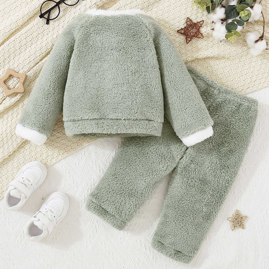 12M-5Y Unisex Star Letter Embroidery Plush Sets  Toddler Boutique Clothing   