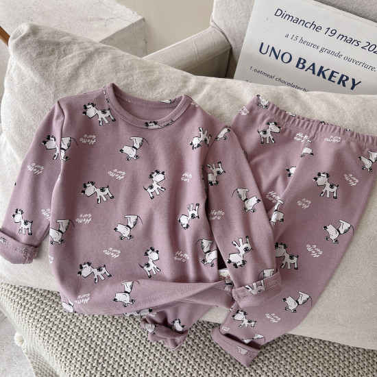 9M-7Y Toddler Girls And Boys Loungewear Sets Cartoon Print  Toddler Boutique Clothing   